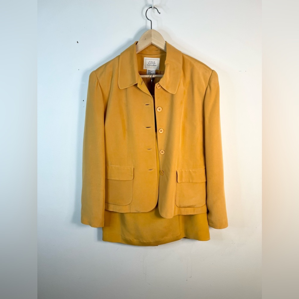 Vintage Field Manor Mustard Yellow Skirt Suit Set
